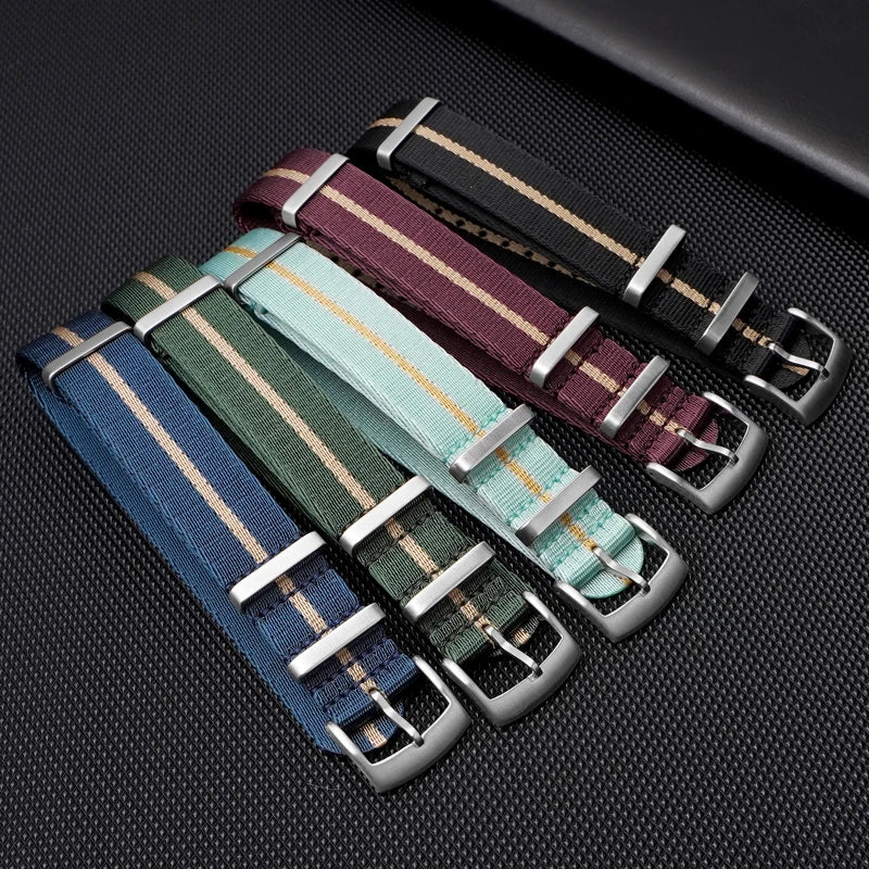 Nylon Watch Strap 24mm for Omega Seiko Mens Canvas Sport Band