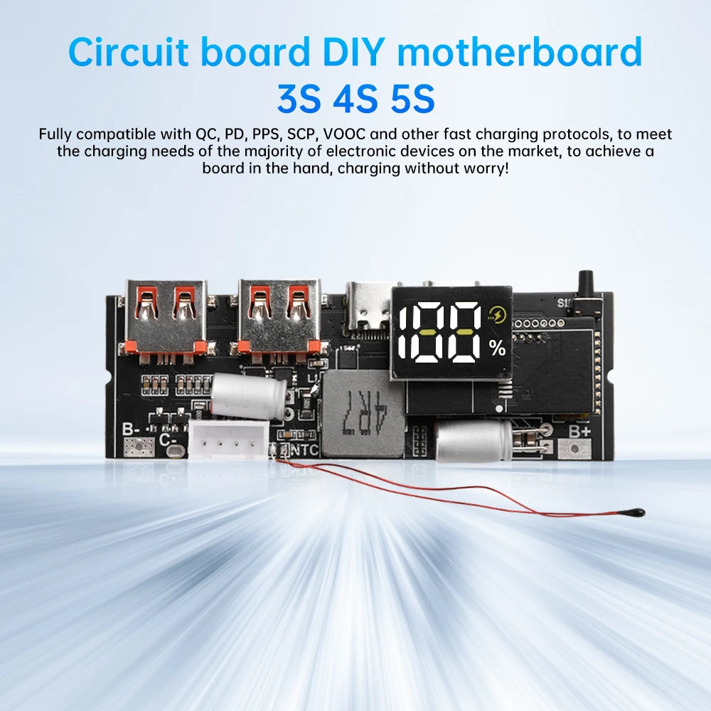 65W 100W Fast Charging Module Dual USB-C DIY Power Bank Board 3S 4S 5S