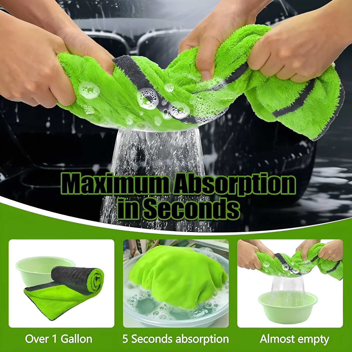Large Microfibre Car Detailing Towel Soft Absorbent Cleaning Cloth Wash