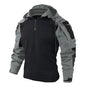 Men's Tactical Long Sleeve Camo Shirt Hooded Quick Dry T-shirt