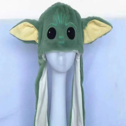Anime Baby Yoda Plush Hat with Moving Ears Kawaii Bunny Cosplay