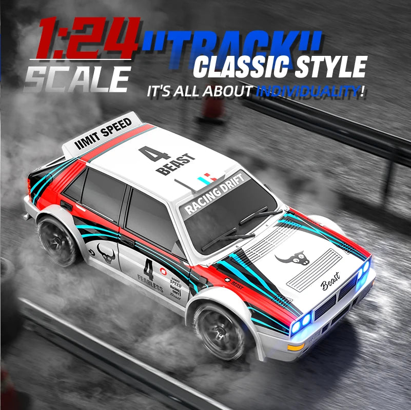 SG204 PRO 1/24 RC Drift Car 4WD LED Light High Speed GTR Racing Remote Toy