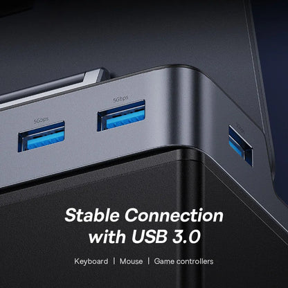 Baseus USB C Docking Station for Steam Deck Nintend Switch 6-in-1 Type C to 4K@60Hz HDMI-compatible Gigabit Ethernet USB 3.0 Hub-EXPROTAS