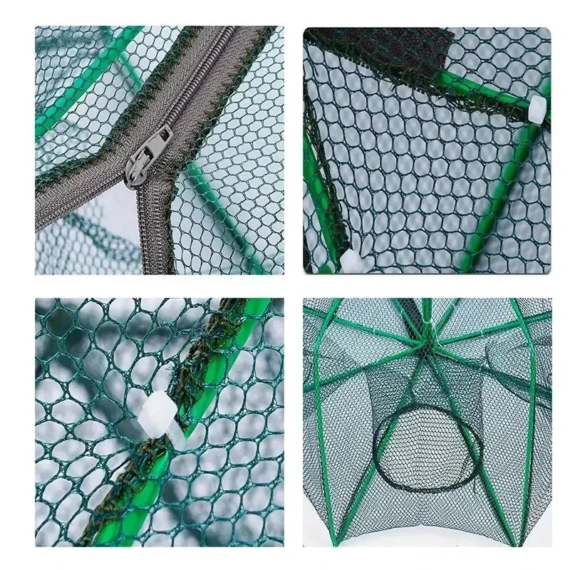 Fishing Net Crayfish Trap Folding Mesh Cage Crab Shrimp Catcher