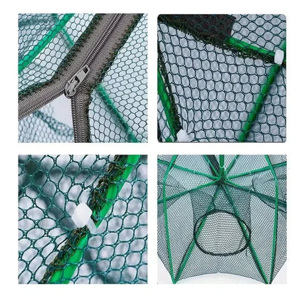 Fishing Net Crayfish Trap Folding Mesh Cage Crab Shrimp Catcher