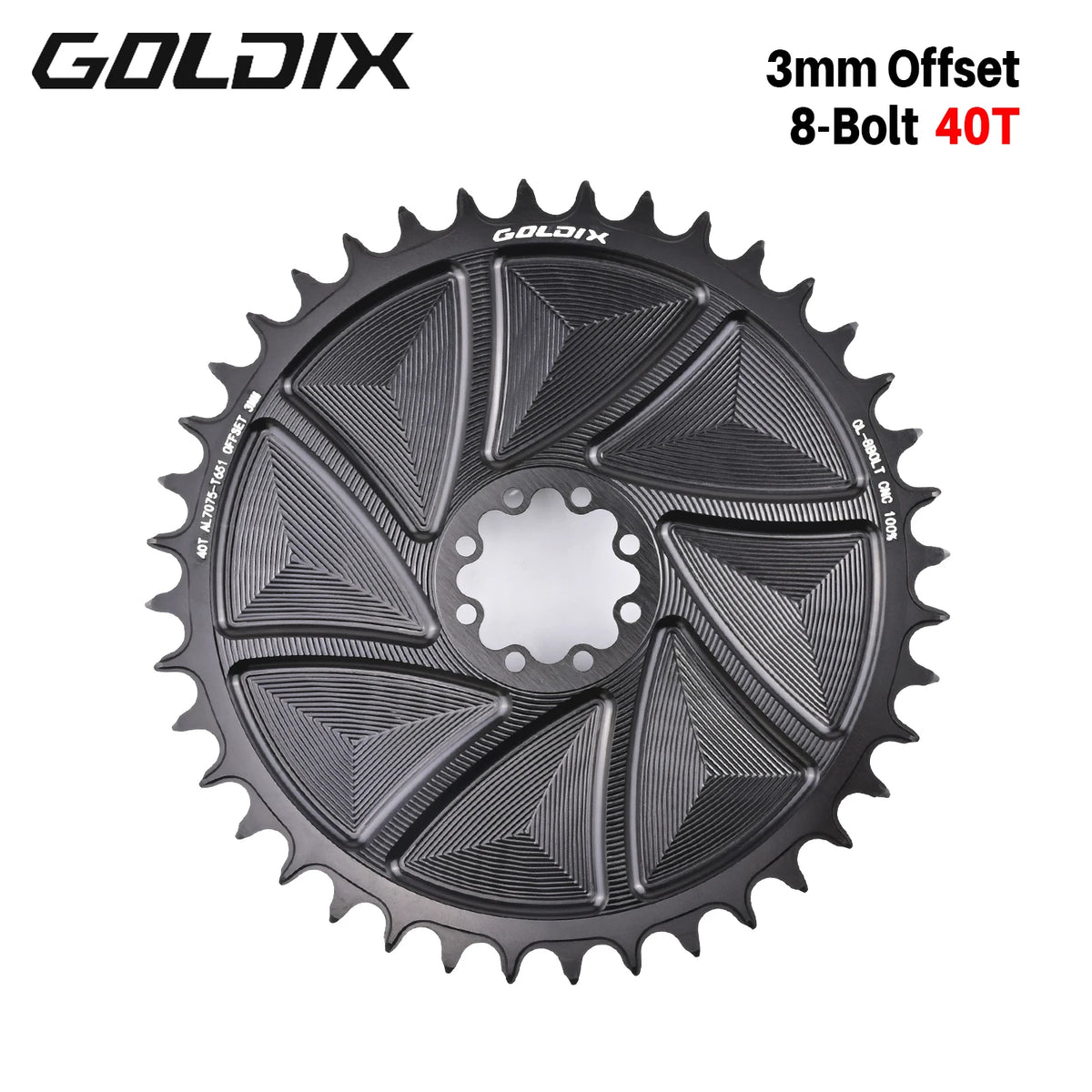 Narrow Wide Chainring 3mm Offset Goldix Direct Mount for 8Bolt Crankset