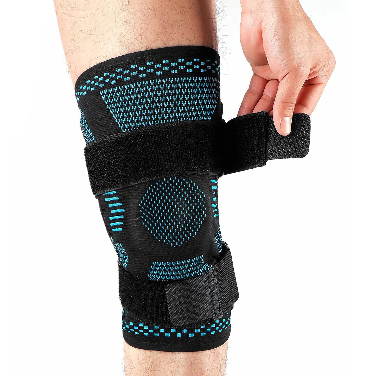 Sports Knee Brace Compression Sleeve with Patella Gel Pad & Side Stabilizers