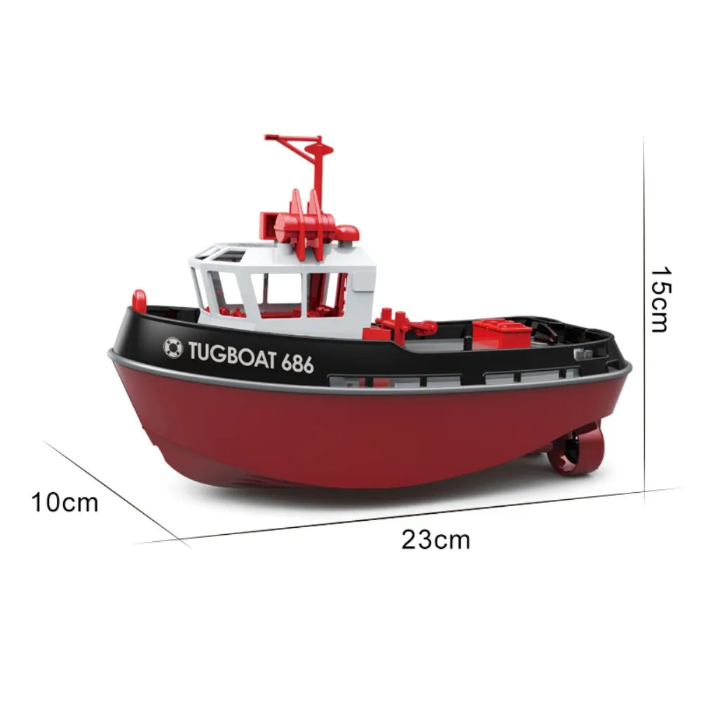 JIKEFUN 686 Rc Boat 2.4G 1/72 Powerful Dual Motor Long Range Wireless Electric Remote Control Tugboat Model  Toys for Boys Gift-EXPROTAS