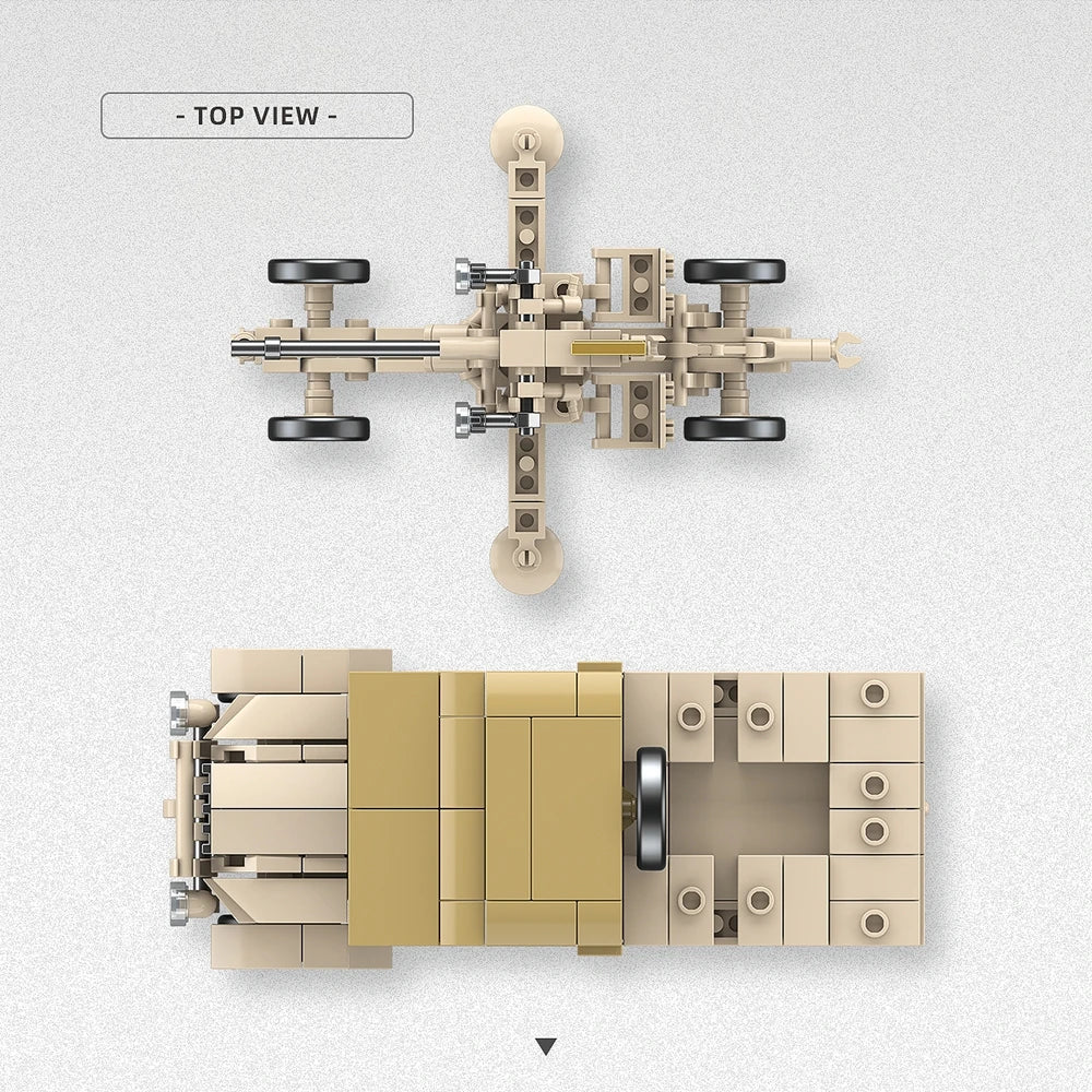 WW2 Bofors 40mm L/60 on Morris CDSW 6x4 Building Blocks Military Brick Model Gift