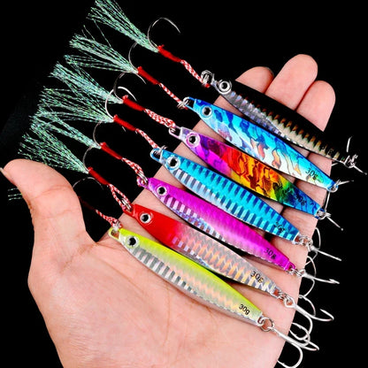 12pcs Pencil Bait Metal Casting Fixture 7/12/ 22/ 30/40/60g Shore Throwing Sea Bass Bait Sinking Artificial Bait Fishing Tackle