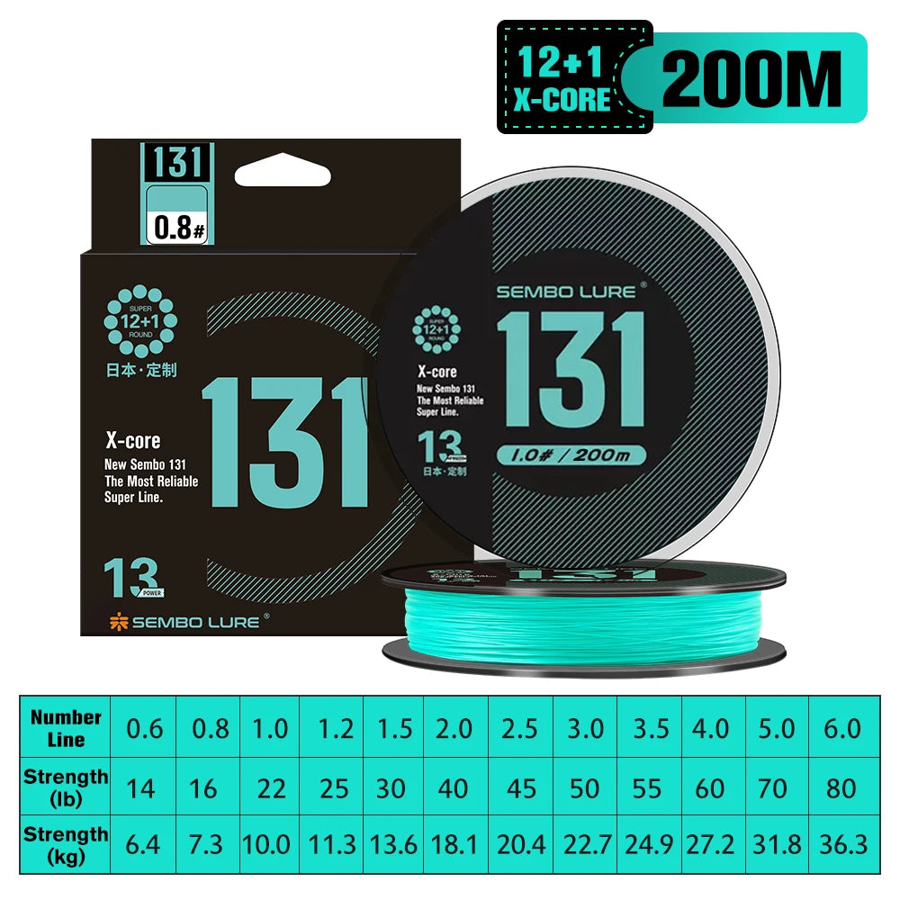 13 Strands Braided Fishing Line PE Multifilament Abrasion Resistant
