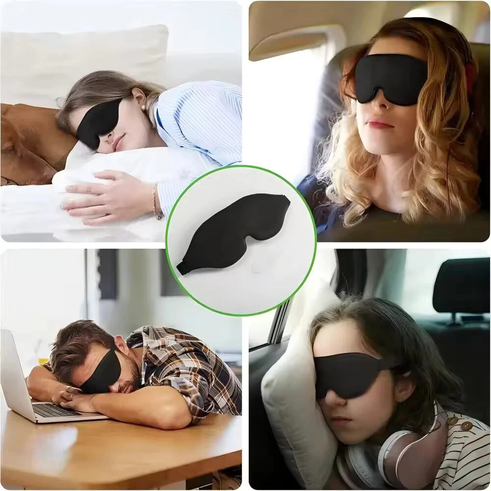 3D Eye Cover Mask Soft Padded Blackout Blindfold for Sleeping Travel