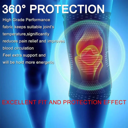 2Pcs Silicone Pad Knee Support Compression Brace Sports Sleeve for Arthritis