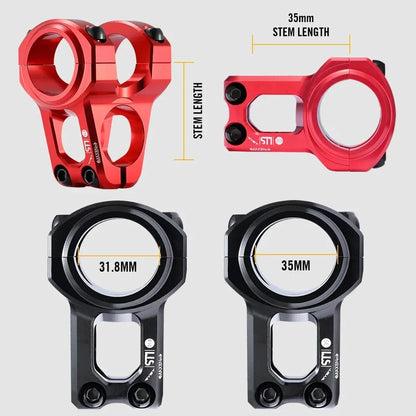 RYET MTB Bike Stem 31.8/35mm | 0° Aluminum Alloy Handlebar for Road/Downhill