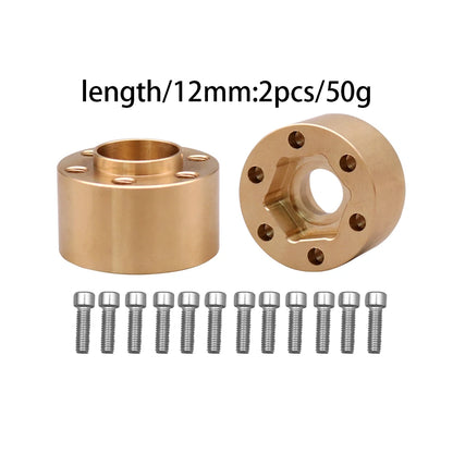 12mm Brass Wheel Weights | Hex Hub Adapter for 1/10 RC SCX10 TRX4 1.9" Rims