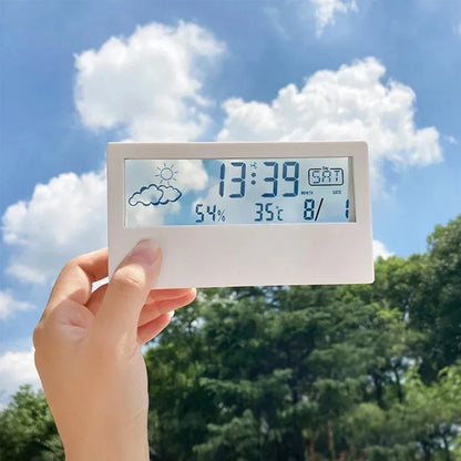 Digital Temperature Clock LED Display Weather Humidity Alarm Desktop