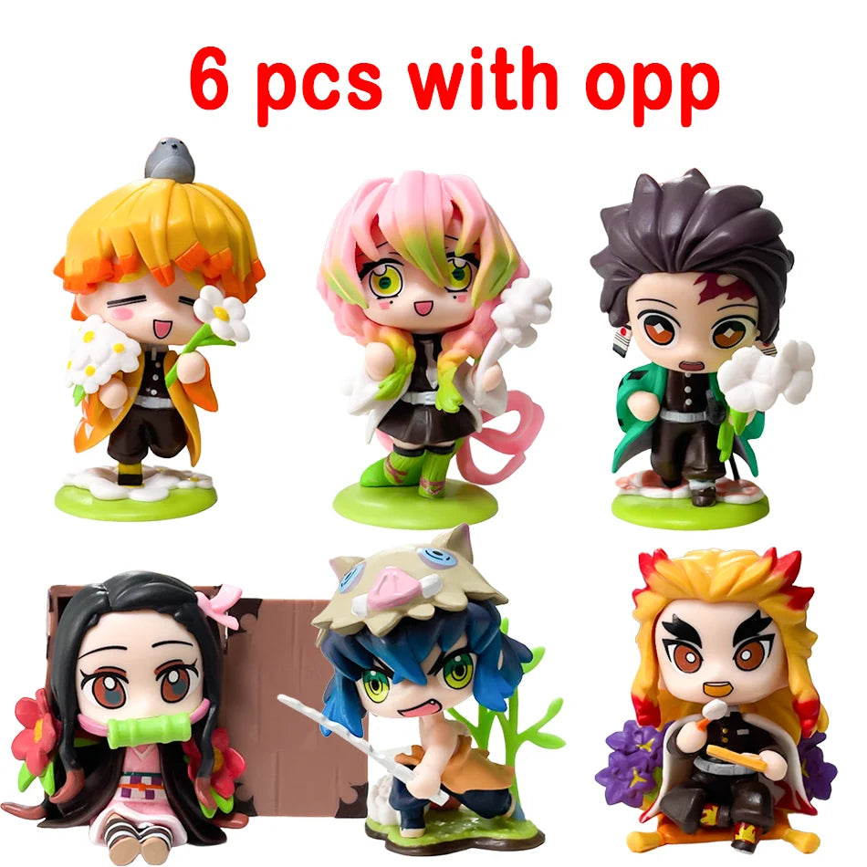 Demon Slayer Blind Box Figure Tanjiro Nezuko Anime PVC Collectible Toy