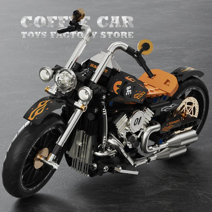 High-Tech Mecha Motorcycle Building Blocks 3D MOC Model Kit Educational Toy Gift