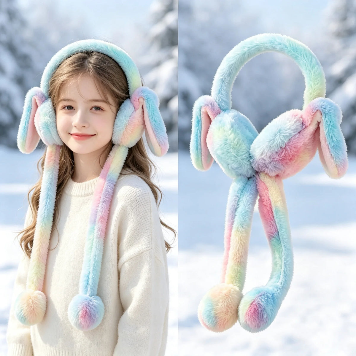 Ear Warmer Plush Rabbit Earmuffs for Kids Winter Cute Girls Accessories