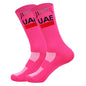 White UAE Cycling Socks FDJ Team Mesh Compression Non-Slip MTB Running