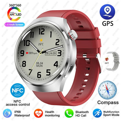 For Huawei GT4 PRO Smart Watch Men Watch 4 Pro AMOLED HD Screen Bluetooth Call GPS NFC Heart rate waterproof SmartWatch 2024 New-EXPROTAS