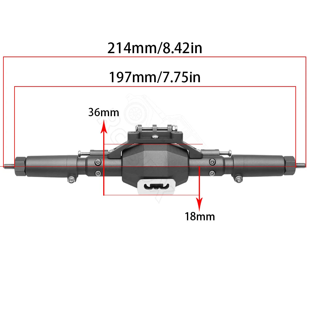 CNC Aluminum Diamond Front & Rear Axle for 1/10 RC Crawler Axial SCX10 II 90046/90047 - EXPROTAS