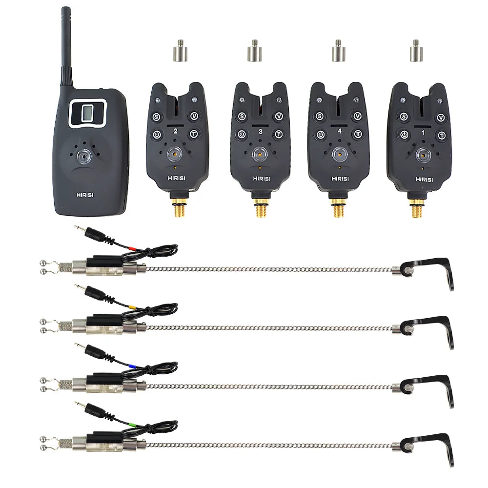 Wireless fishing bite alarm 1+4 set with 4pcs illuminated swinger in  EVA case for carp fishing B1203S-EXPROTAS
