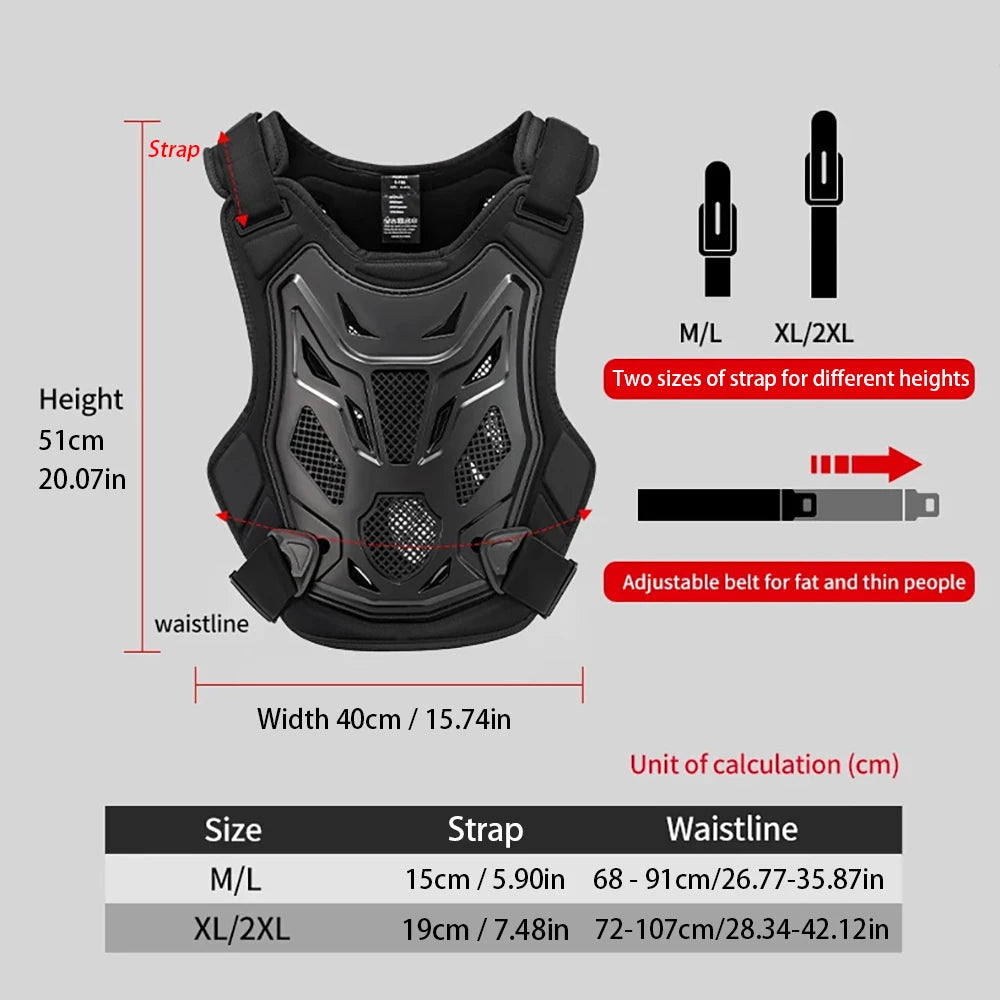 All Season Motocross Armor Vest Motorcycle Body Protection DH Dirt Bike MTB MX Chest Back Protector Moto Equipment for Men Women - EXPROTAS