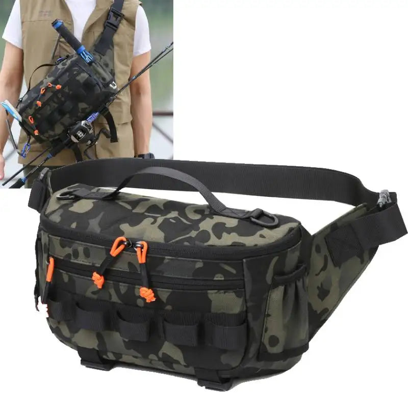 Fishing Chest Bag Tactical Outdoor Pack for Men Women Hiking Cycling