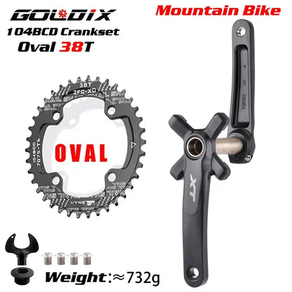 GOLDIX XT MTB Crankset 170/175mm 104BCD Wide Narrow Chainring Shimano SRAM 11–12s - EXPROTAS