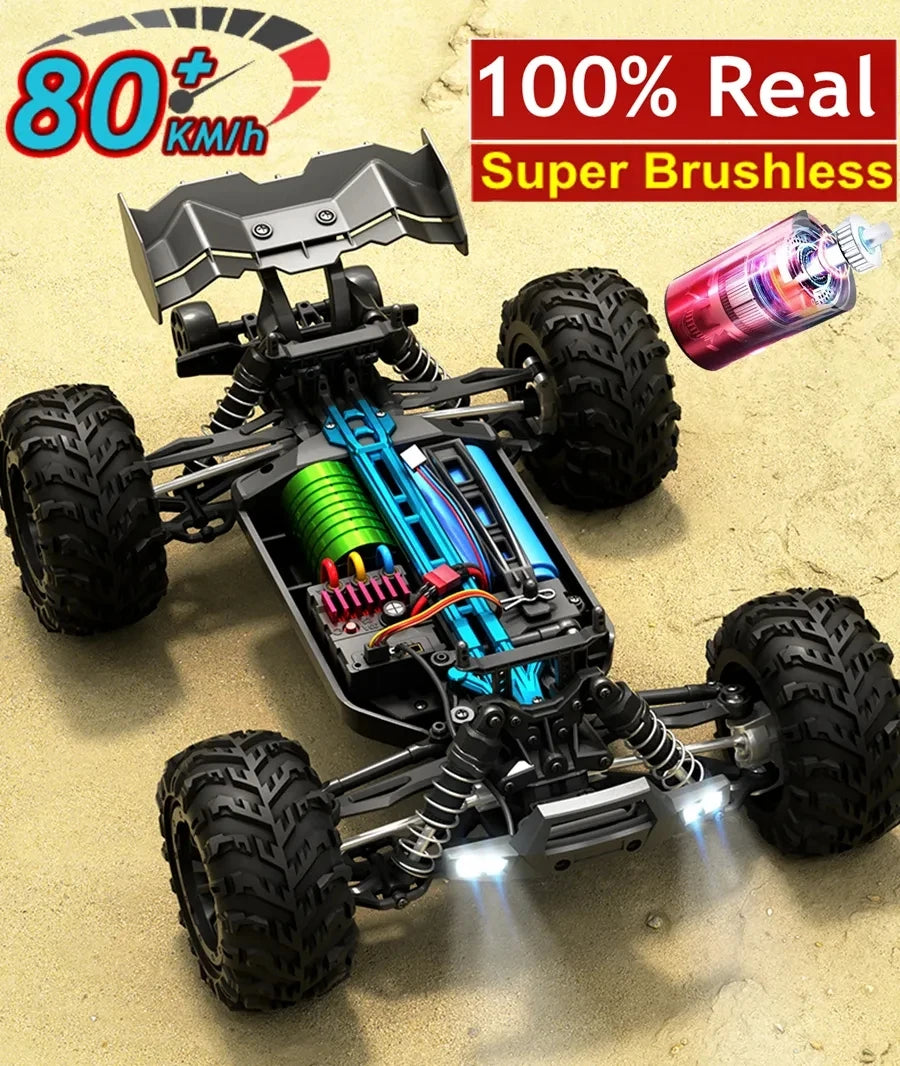 EXPROTAS 4WD Off Road Remote Control RC Car 80KM/H Brushless 1:16 Scale