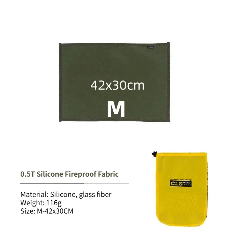 Outdoor Camping Fireproof Cloth BBQ Insulation Mat Flame Retardant Fiberglass Pad