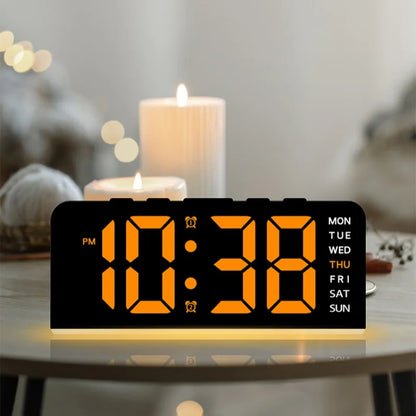 Mood Light Digital Alarm Clock USB LED Snooze Temperature Display 12/24H