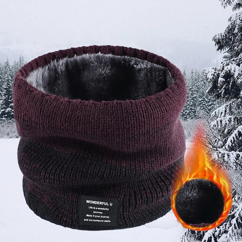 Winter Knitted Scarf Women Neck Warm Cashmere Snood Soft Wool Wrap