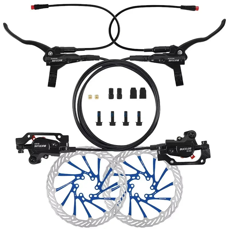 Hydraulic Disc Brake Set for E-Bike 160mm Rotors Power Control 1100mm 1800mm
