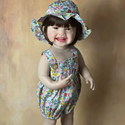 BZDOLL 55CM 22Inch Can Stand Reborn Baby Lifelike Girl Doll Full Soft Silicone Body Princess Toddler Bebe Birthday Gift-EXPROTAS