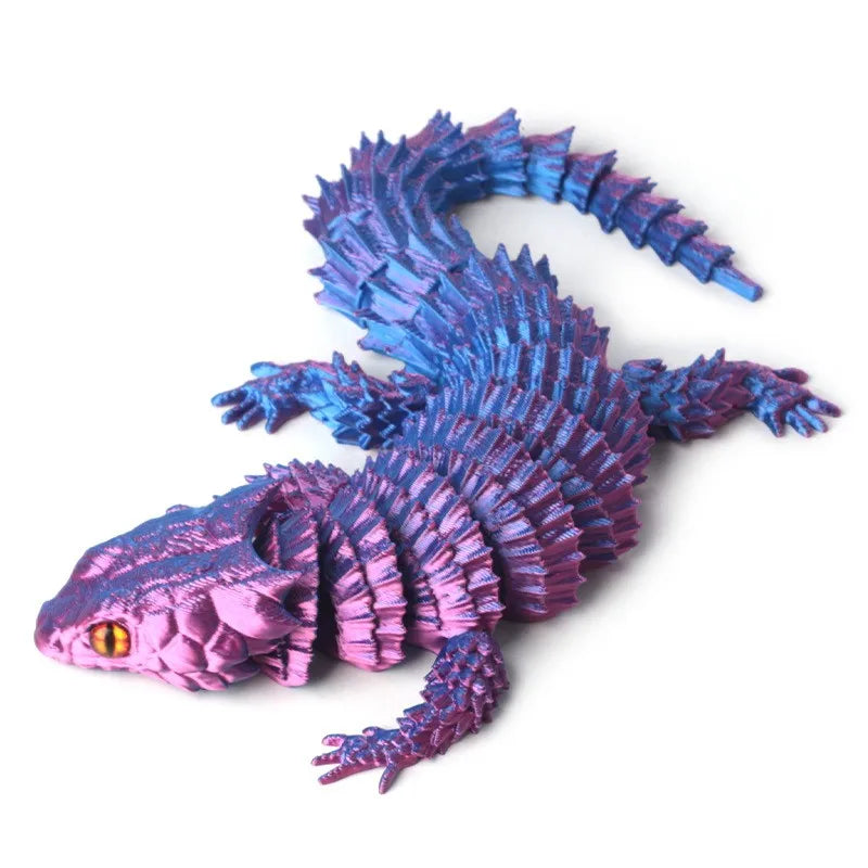 Creative Desk Plants 3D Printed Lizard Statue Ornament for Rockery Fish Tank