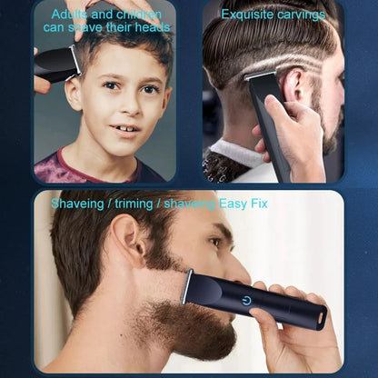 Electric Hair Clipper Hair Trimmer Cordless USB Adjustable Cutter Head for Men