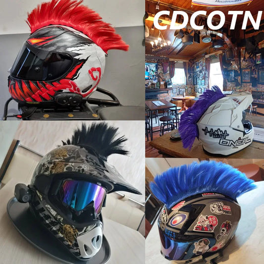Creative Personality Motorcycle Electric Helmet Decoration Mohawk Wig Hair Motorbike Helmet Accessories Stickers Cosplay Styling-EXPROTAS