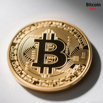 Gold Plated Bitcoin Coin Collectible Art Commemorative Virtual Crypto