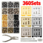 240Pcs Double Cap Rivets Studs Metal for Leather Craft Bag Repair