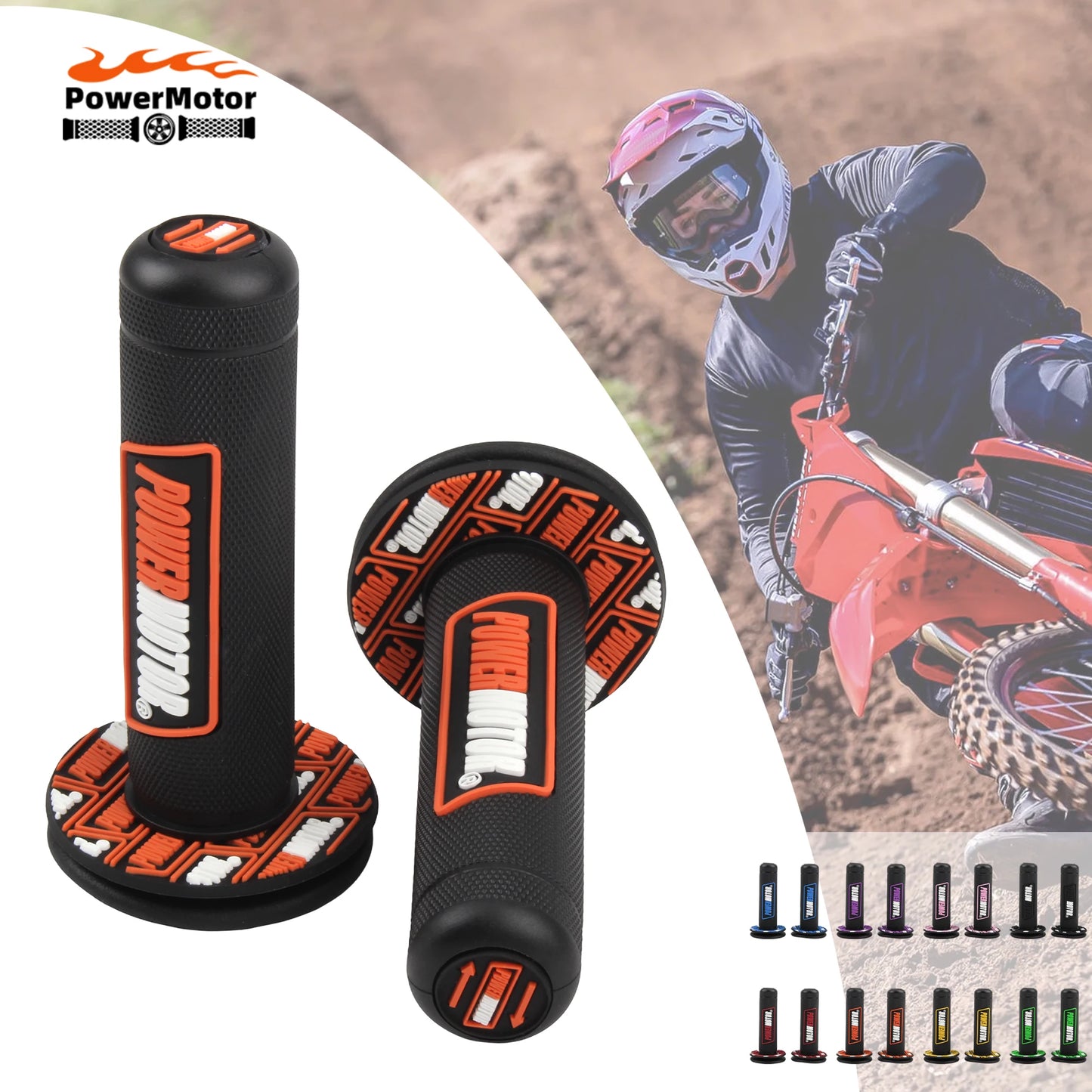 Handlebar Protection Grips 7/8" Rubber Gel Universal for Dirt Bike Off-Road