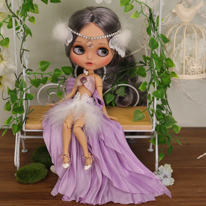 ICY DBS Blythe Doll Pouting Mouth Tan Skin Matte Face 1/6 BJD Joint Body