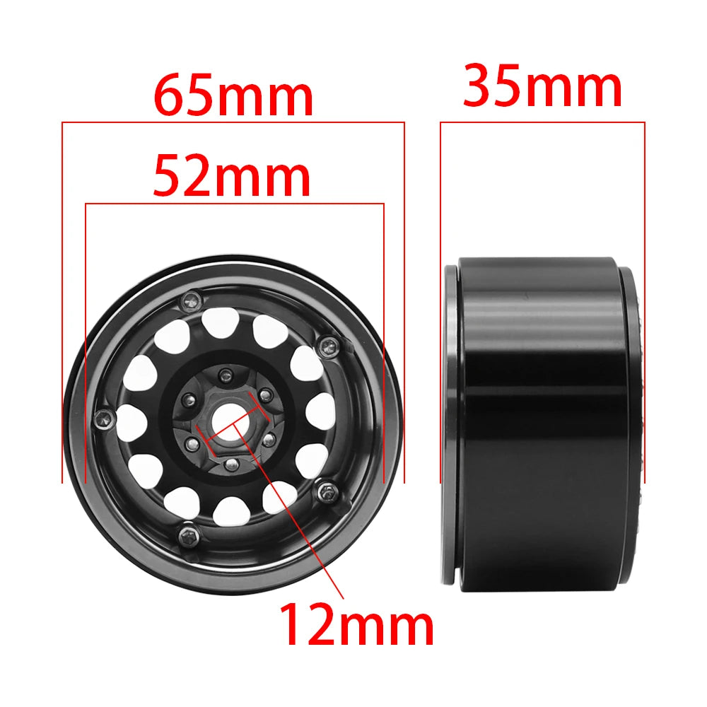 1/10 RC Crawler CNC 2.2" Aluminum Beadlock Wheels for TRX4 TRX6 Axial SCX10 Wraith Capra - EXPROTAS