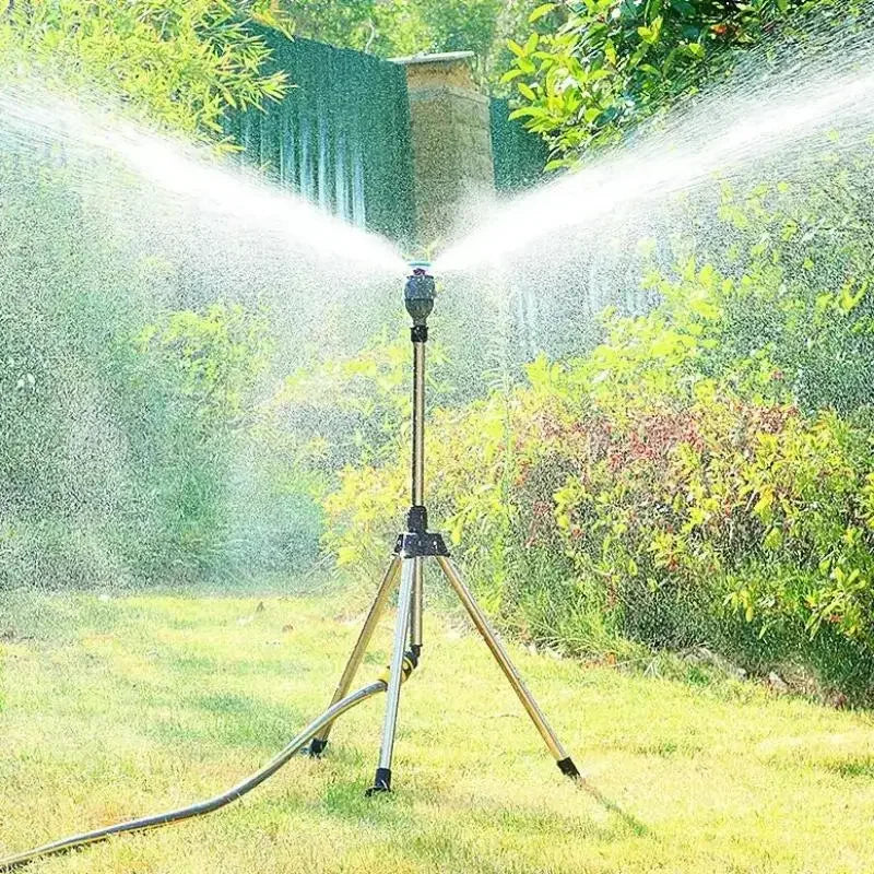 Stainless Steel Tripod Garden Sprinkler Automatic Rotating Irrigation System 10m