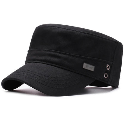 Baseball Cap Men Flat Cotton Sun Hat Casual Peaked Outdoor Brim