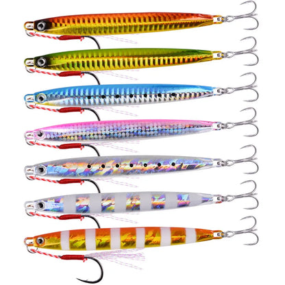 5Pcs Saltwater Fishing Metal Jig Lures 7G-60G Shore Casting Tackle