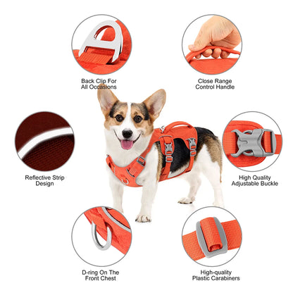 Escape Proof Dog Harness Reflective Vest with Handle for Small Medium Dogs