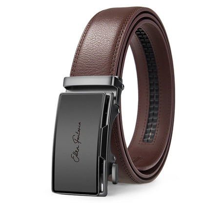 Men's Buckle Automatic Leather Belt Luxury Adjustable Business Jeans
