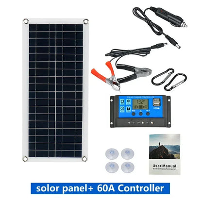 1000W 12V Solar Panel Kit with 10A-100A Controller for RV Caravan Battery
